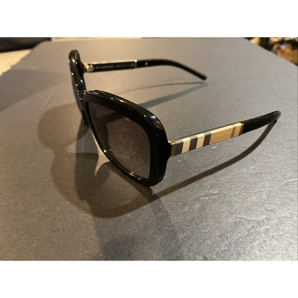 Burberry B 4173 Sunglasses 3001/11 58-15 135 2N Polished Black Plaid/Gradient - Picture 6 of 11